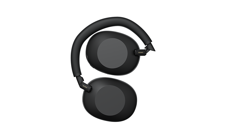Foldable WH-1000XM6 headphones with metal-folding mechanism.