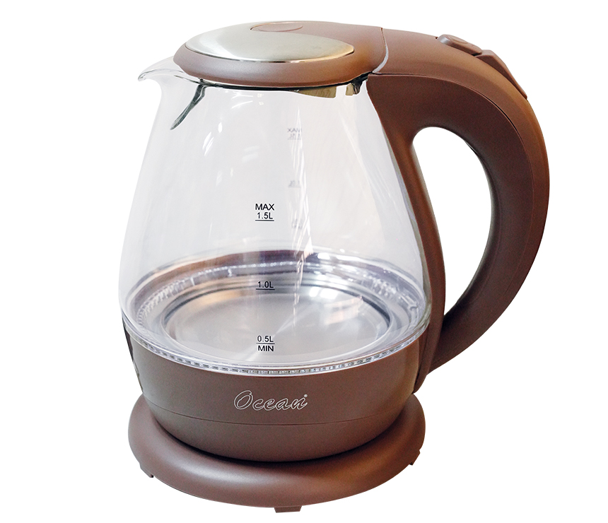 Brentwood 1.8L Cordless Glass Electric Kettle with Tea Infuser, Rose Gold 