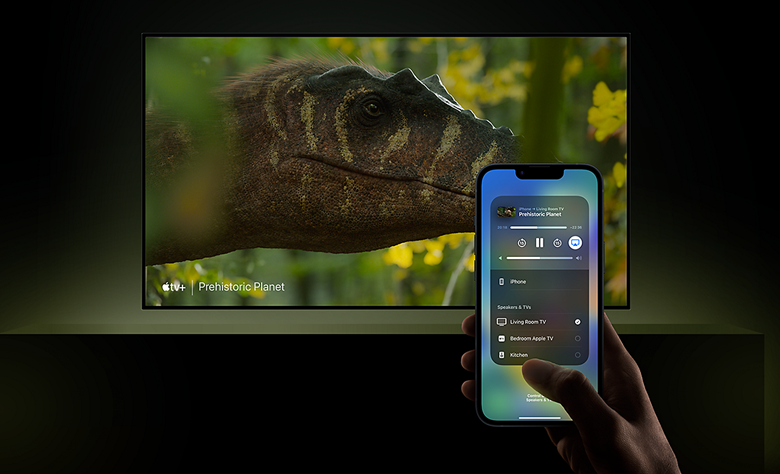BRAVIA TV streaming content from an iPhone using Apple AirPlay 2.