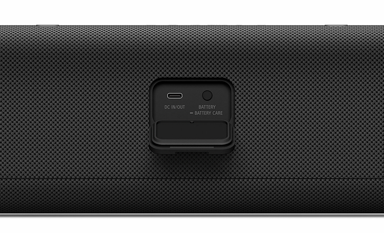 A back view of the ULT FIELD 3 showing the small USB Type-C port with cover